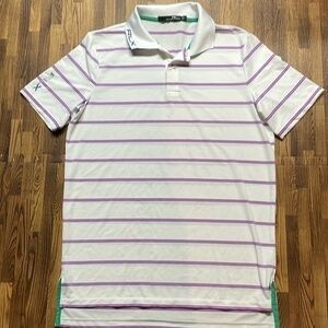 Ralph Lauren RLX mines white/pink/blue polo shirt. Size S